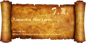 Tamaska Mariann névjegykártya