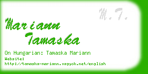 mariann tamaska business card